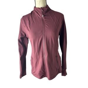 90 Degree by Reflex Women  Full Zip Jacket  Long Sleeves Thumb Holes Burgundy‎ M
